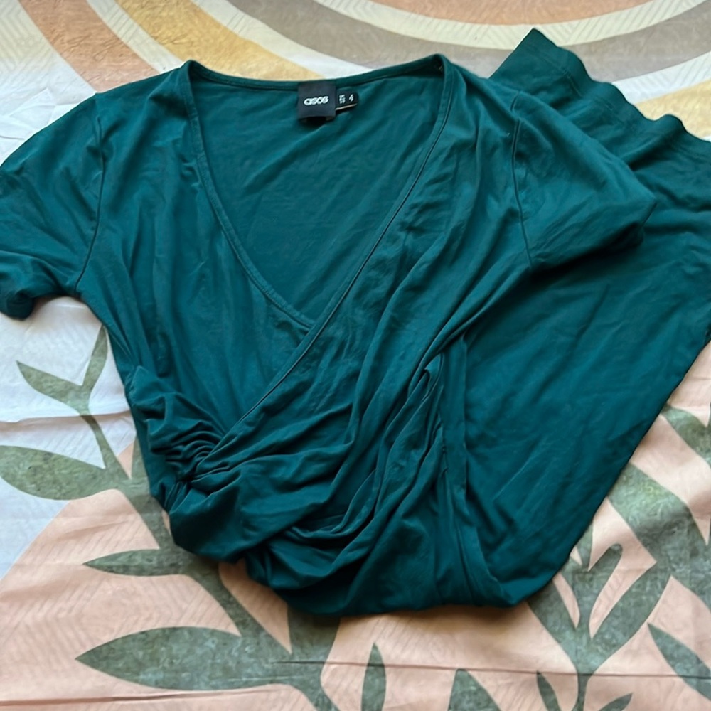 2. ASOS Green Wrap Dress Cocktail Night Out